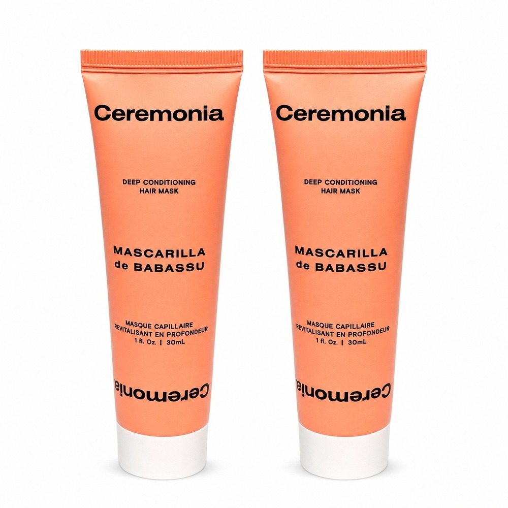 2 x Ceremonia Deep Conditioning Hair Mask Mascarilla de Babassu 1 Fl Oz 30mL